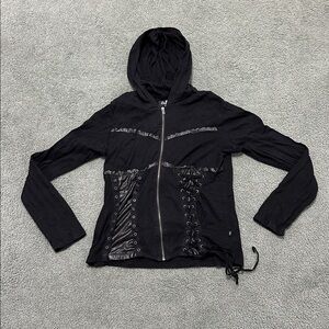 royal bones corset hoodie goth emo punk hot topic black xl